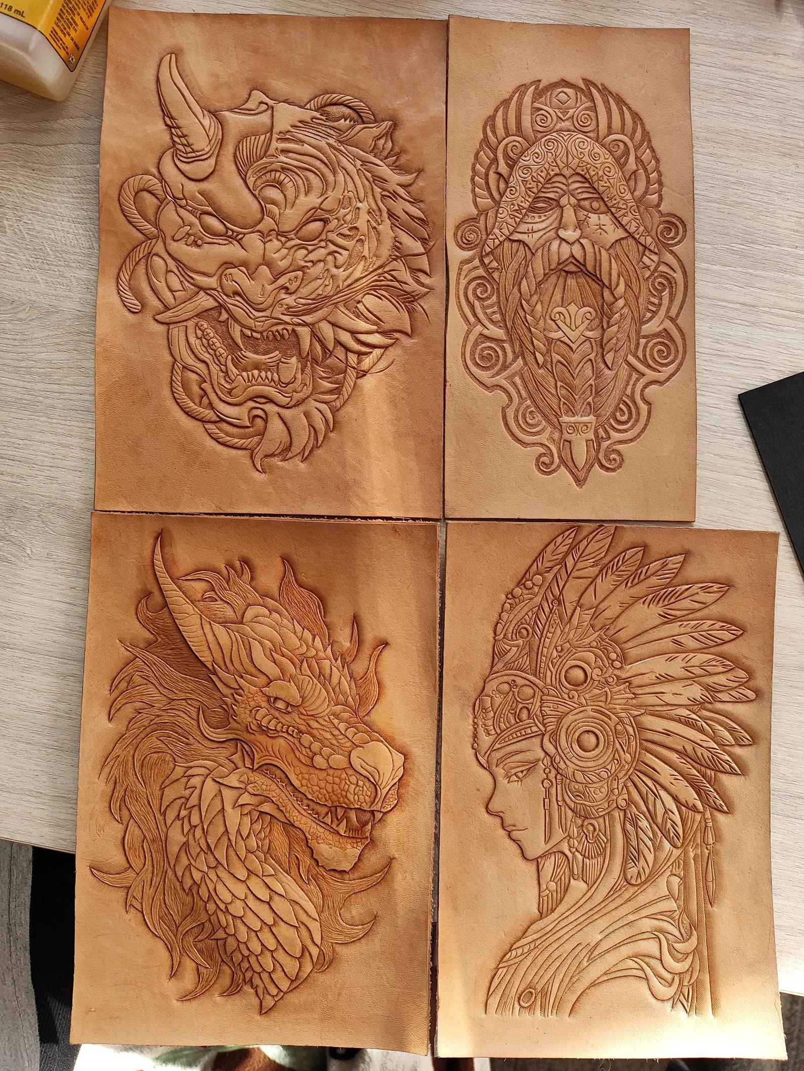 Leather wall art