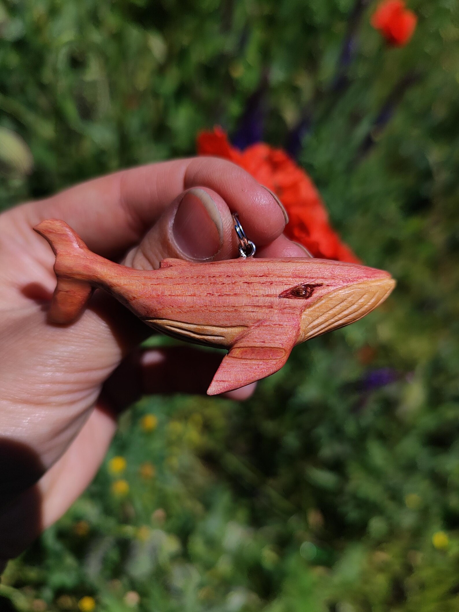 Pink whale necklace