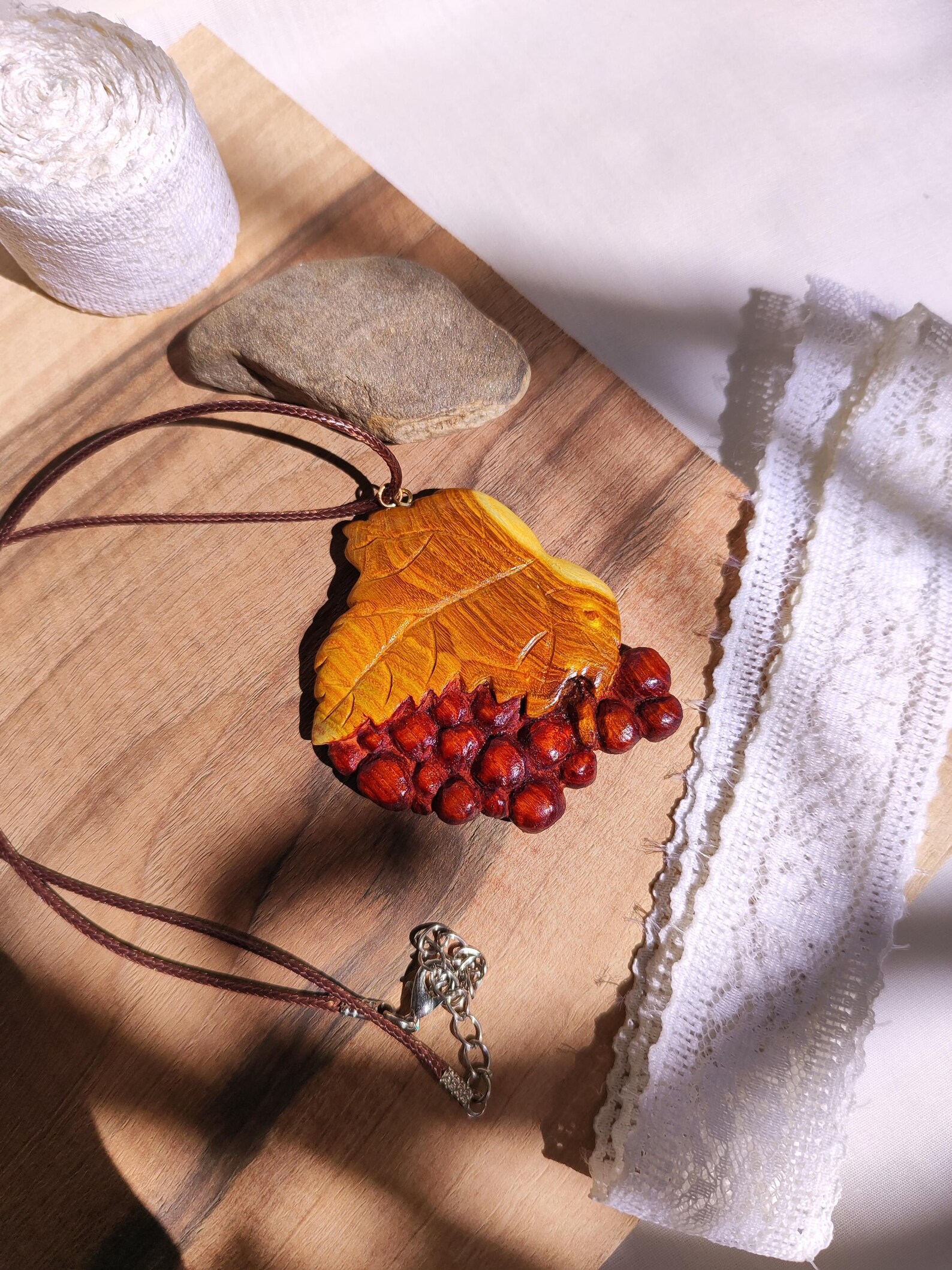 Viburnum berry necklace