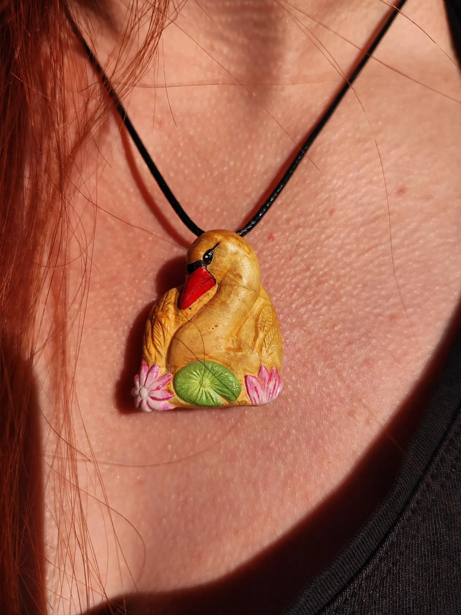 White swan necklace